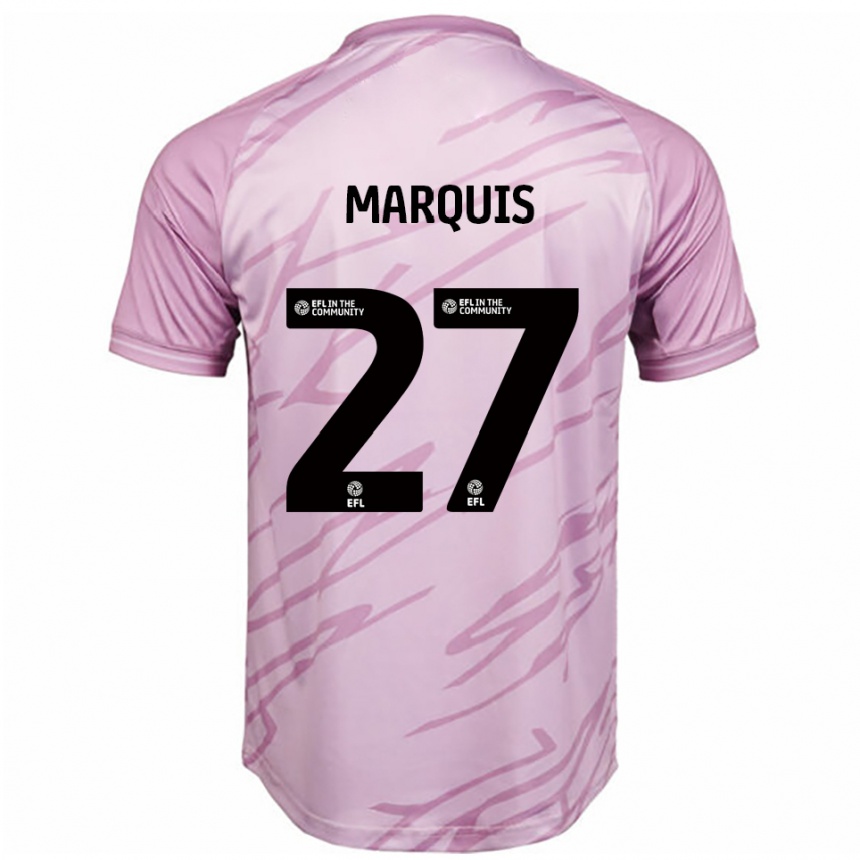 גברים כדורגל ג'ון מרקיז #27 ורוד שחור הרחק ג'רזי 2025/26