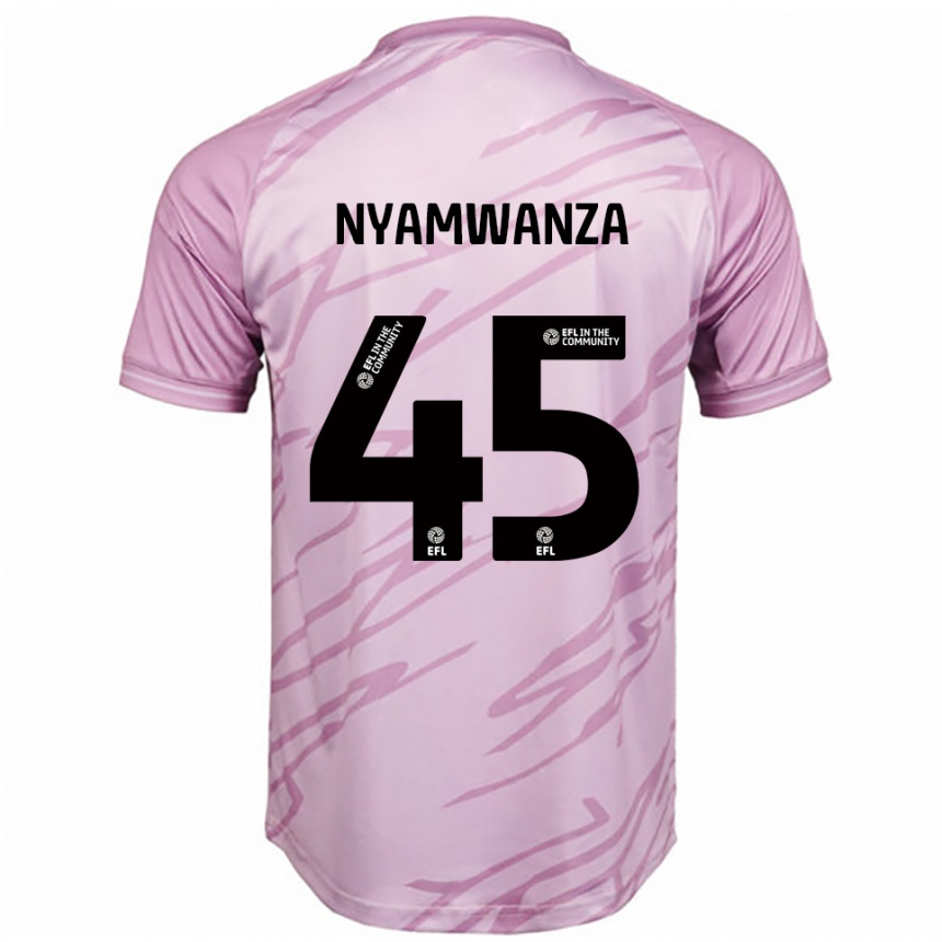 גברים כדורגל Simba Nyamwanza #45 ורוד שחור הרחק ג'רזי 2025/26