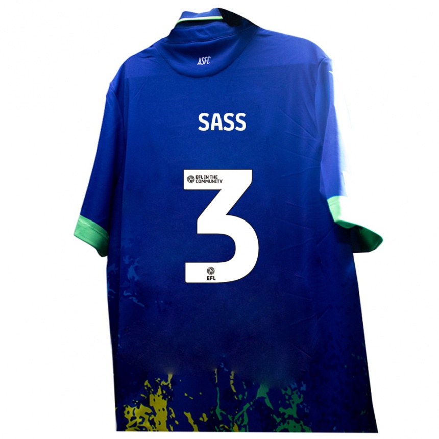 גברים כדורגל פרדריק האריס סאס #3 כחול צהוב הרחק ג'רזי 2025/26