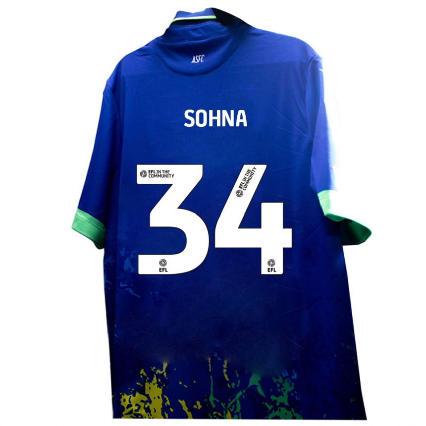 גברים כדורגל שייח סוהנה #34 כחול צהוב הרחק ג'רזי 2025/26