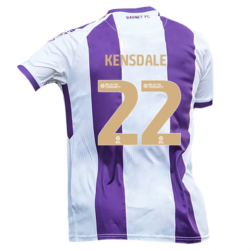 גברים כדורגל Ollie Kensdale #22 לבן סגול הרחק ג'רזי 2025/26