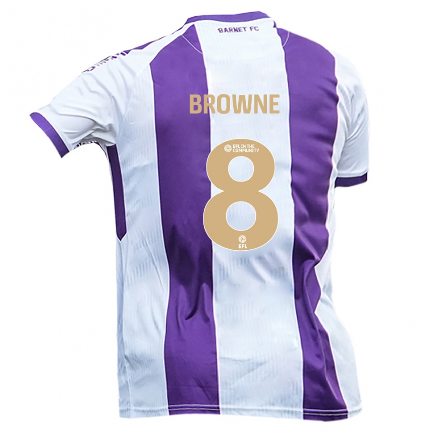 גברים כדורגל ריס בראון #8 לבן סגול הרחק ג'רזי 2025/26