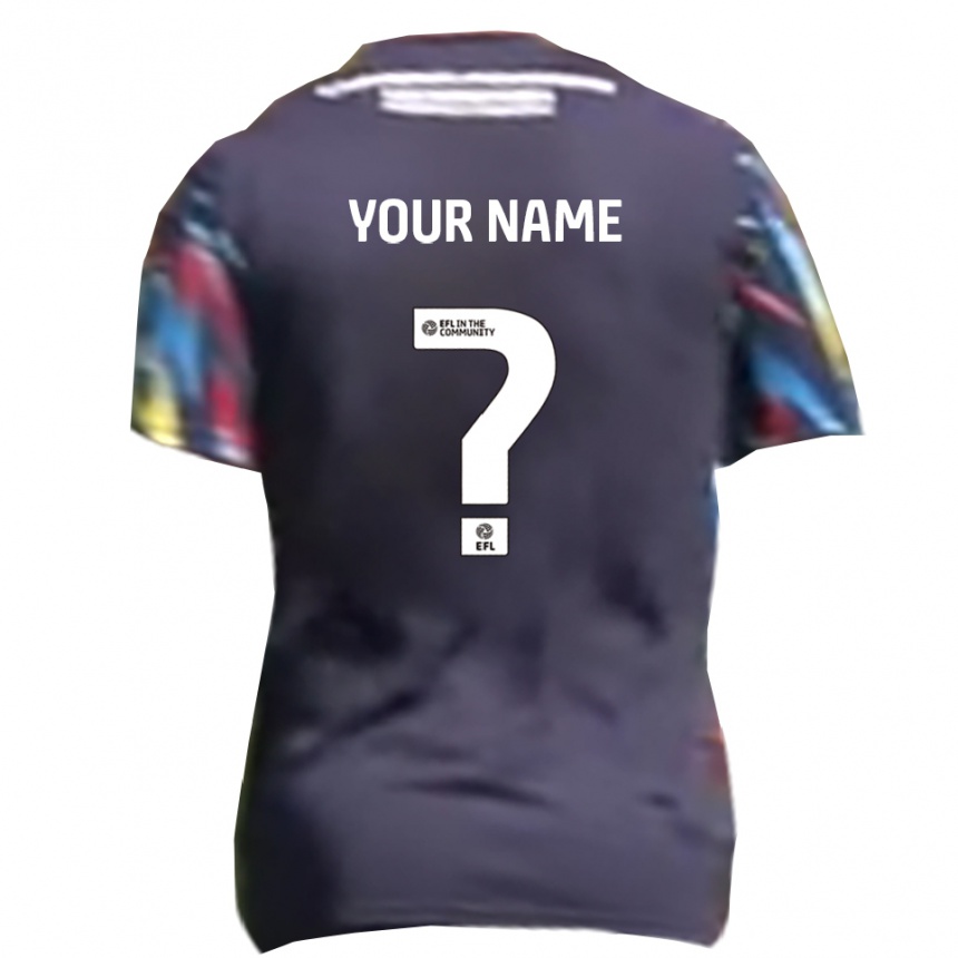 גברים כדורגל השם שלך #0 כחול נייבי צהוב אדום הרחק ג'רזי 2025/26