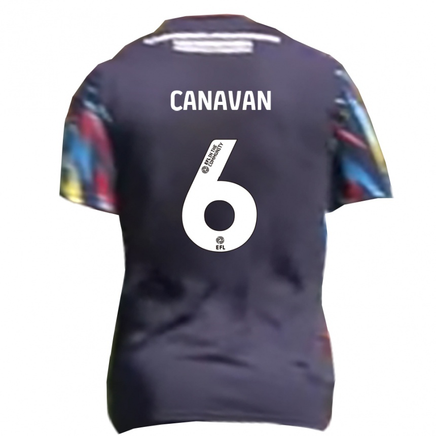 גברים כדורגל ניאל קנוואן #6 כחול נייבי צהוב אדום הרחק ג'רזי 2025/26
