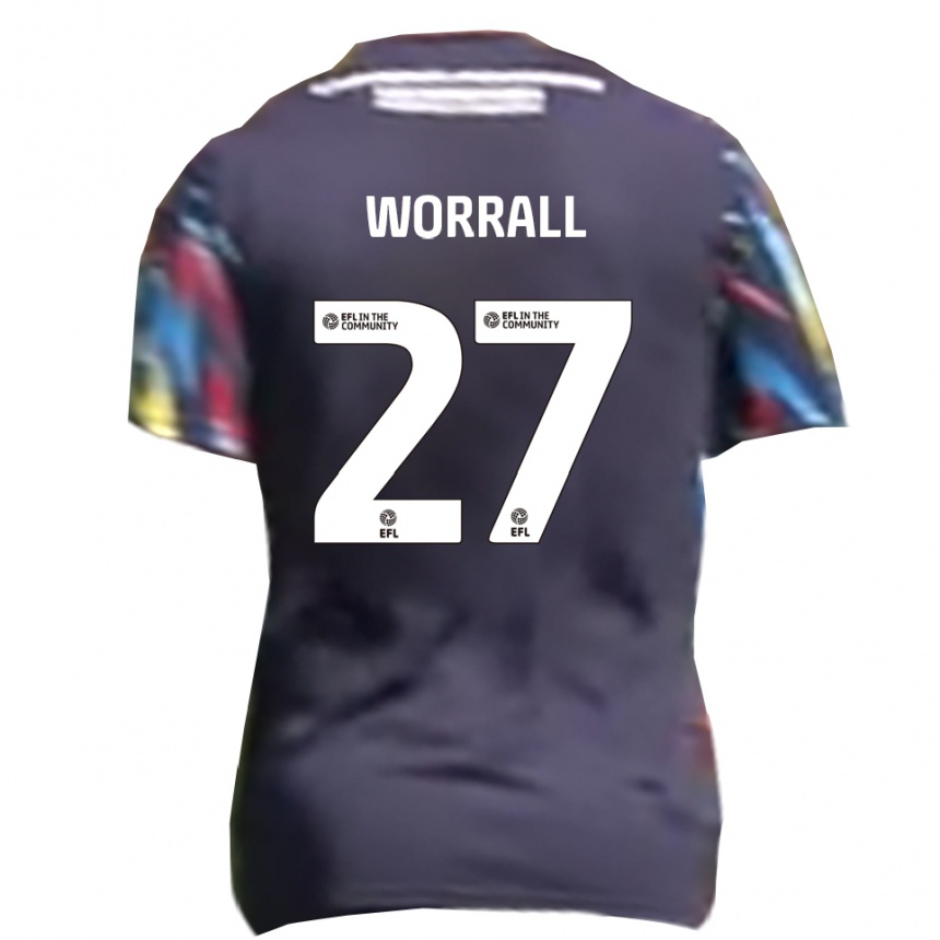 גברים כדורגל דייוויד וורל #27 כחול נייבי צהוב אדום הרחק ג'רזי 2025/26