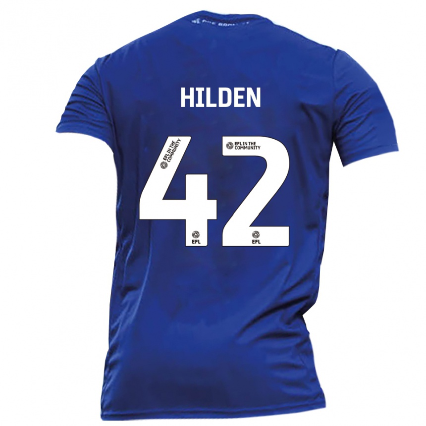 גברים כדורגל Alfie Hilden #42 כחול לבן הרחק ג'רזי 2025/26