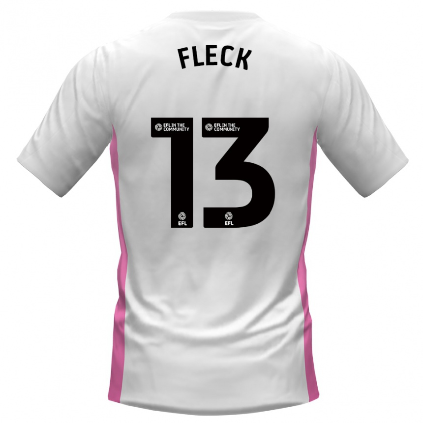 גברים כדורגל ג'ון פלק #13 לבן אדום הרחק ג'רזי 2025/26