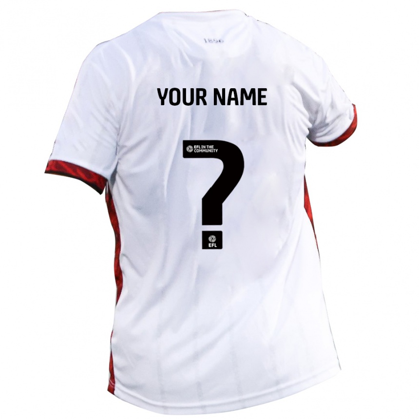 גברים כדורגל השם שלך #0 לבן אדום שחור הרחק ג'רזי 2025/26