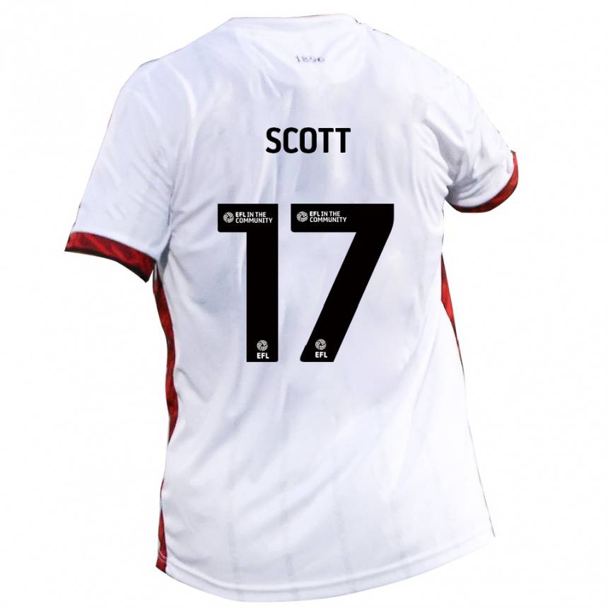 גברים כדורגל קייל סקוט #17 לבן אדום שחור הרחק ג'רזי 2025/26
