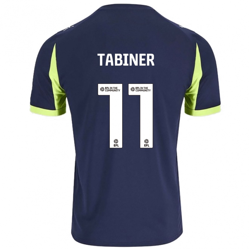 גברים כדורגל ג'ואל טבינר #11 כחול נייבי ירוק זוהר הרחק ג'רזי 2025/26