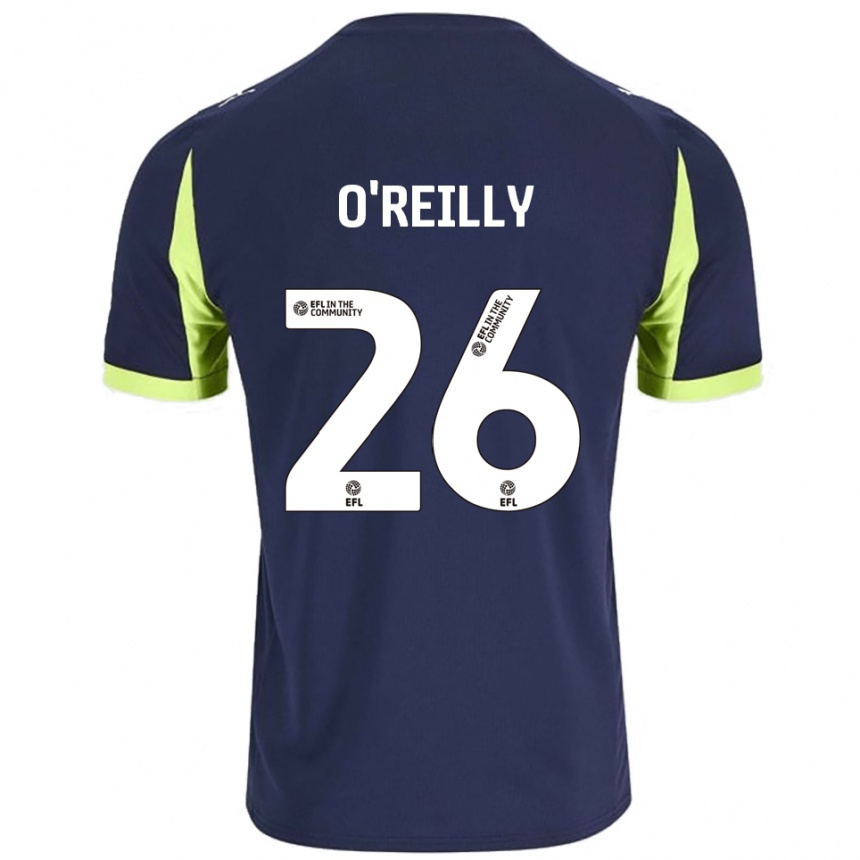 גברים כדורגל טומי או'ריילי #26 כחול נייבי ירוק זוהר הרחק ג'רזי 2025/26