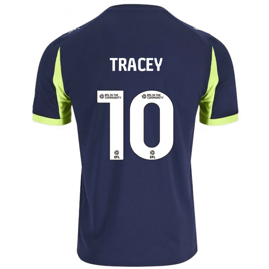 גברים כדורגל שילאו טרייסי #10 כחול נייבי ירוק זוהר הרחק ג'רזי 2025/26