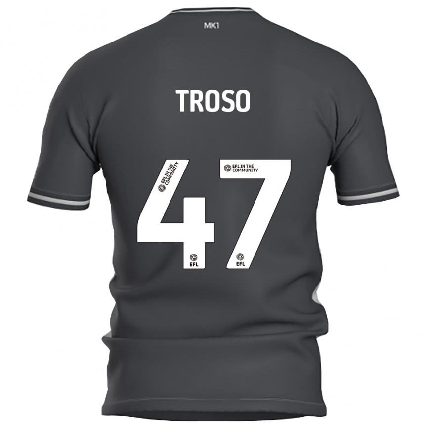 גברים כדורגל סימון טרוסו #47 אפור כסוף הרחק ג'רזי 2025/26