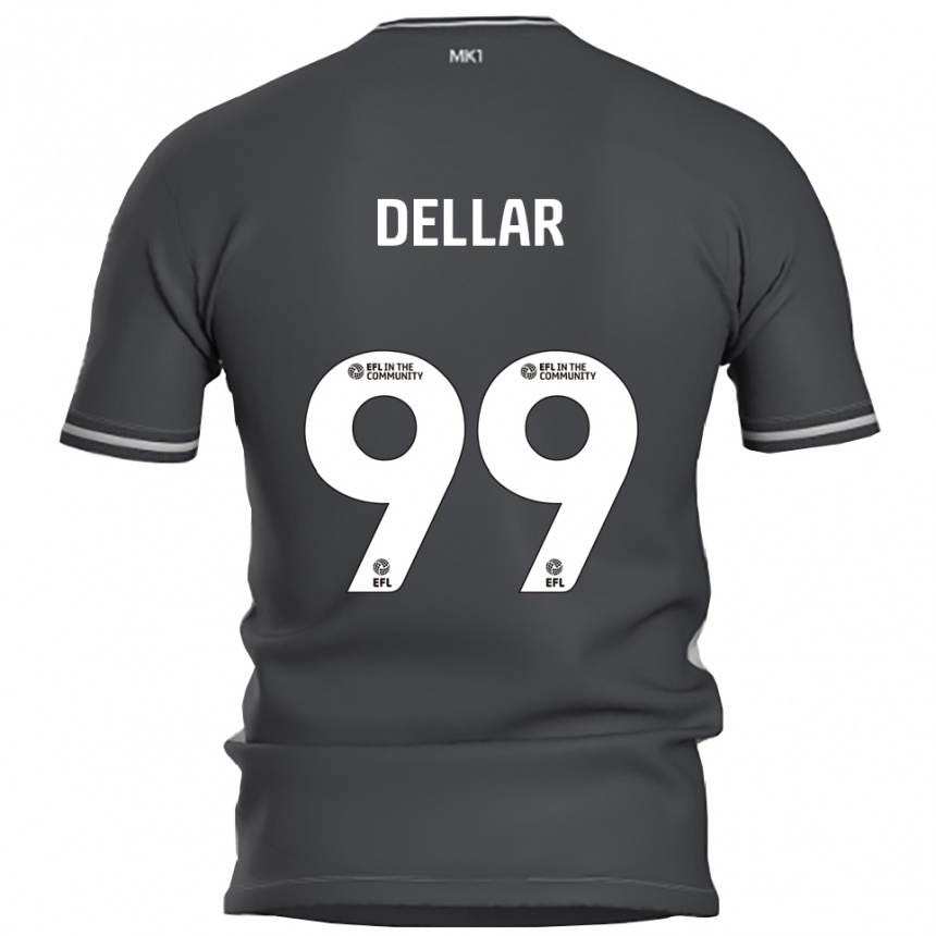 גברים כדורגל Megan Dellar #99 אפור כסוף הרחק ג'רזי 2025/26