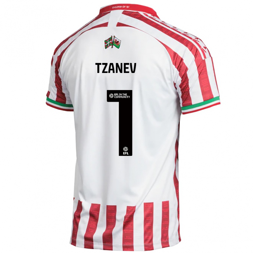 גברים כדורגל ניק טזאנב #1 אדום לבן הרחק ג'רזי 2025/26