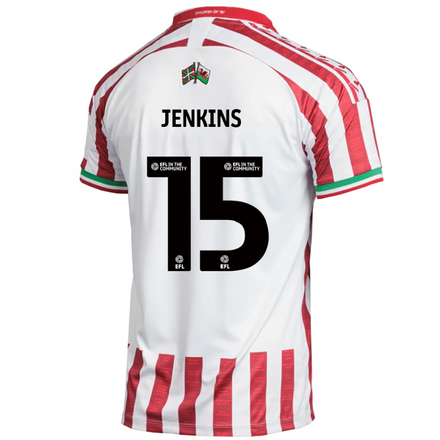 גברים כדורגל Lee Jenkins #15 אדום לבן הרחק ג'רזי 2025/26