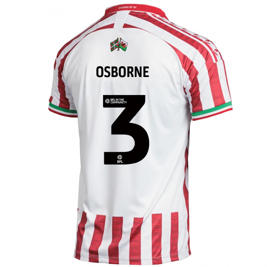 גברים כדורגל Jed Osborne #3 אדום לבן הרחק ג'רזי 2025/26