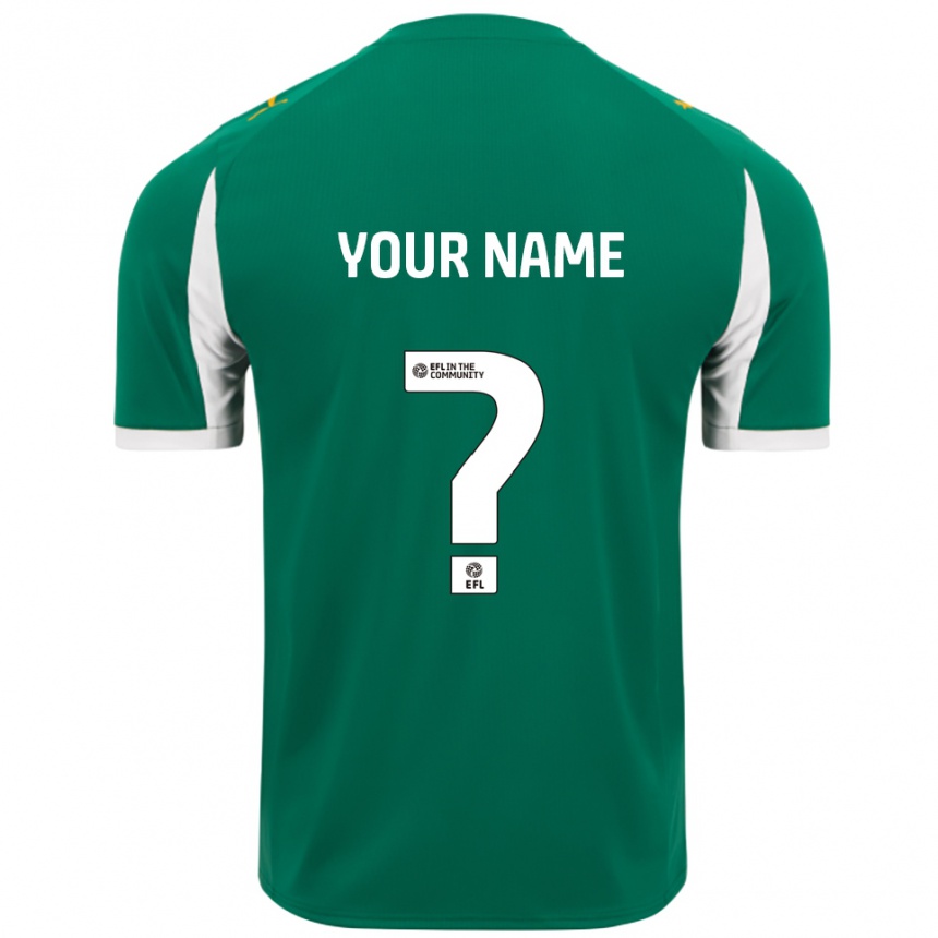 גברים כדורגל השם שלך #0 ירוק לבן הרחק ג'רזי 2025/26