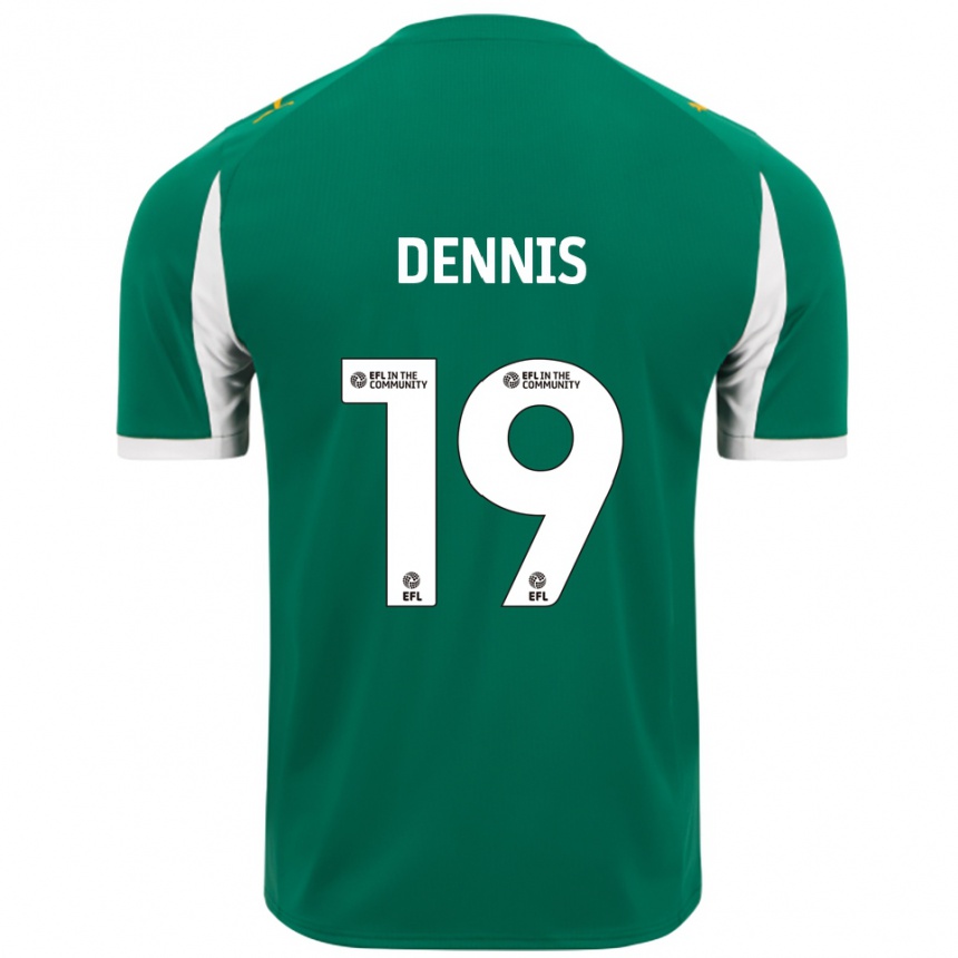 גברים כדורגל מת׳יו דניס #19 ירוק לבן הרחק ג'רזי 2025/26