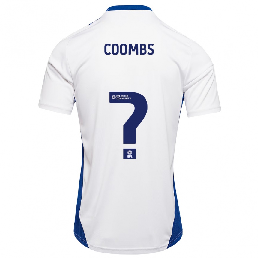 גברים כדורגל Adam Coombs #0 לבן כחול הרחק ג'רזי 2025/26