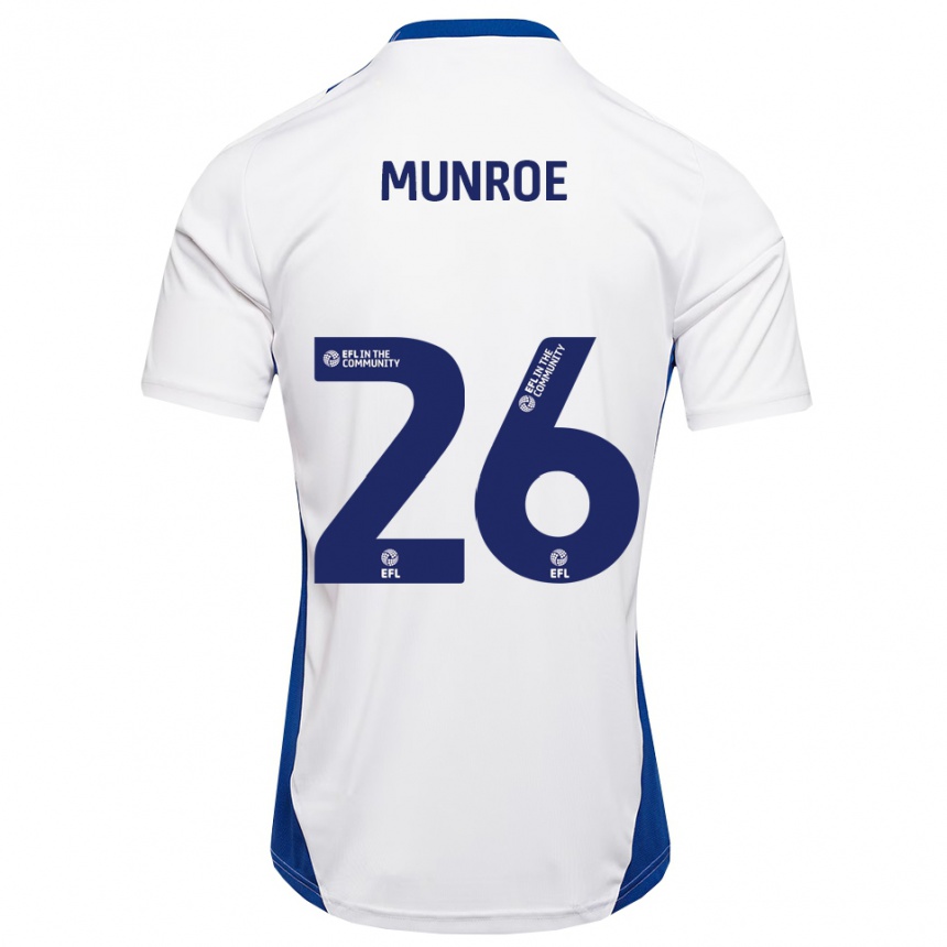 גברים כדורגל פינלי מונרו #26 לבן כחול הרחק ג'רזי 2025/26 גברים כדורגל פינלי מונרו #26 לבן כחול הרחק ג'רזי 2025/26