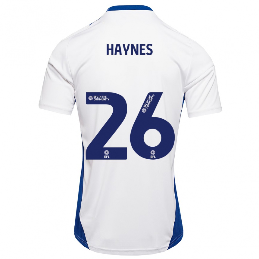 גברים כדורגל Billie Haynes #26 לבן כחול הרחק ג'רזי 2025/26