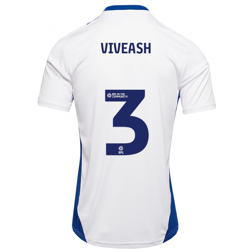 גברים כדורגל Gipsy Viveash #3 לבן כחול הרחק ג'רזי 2025/26