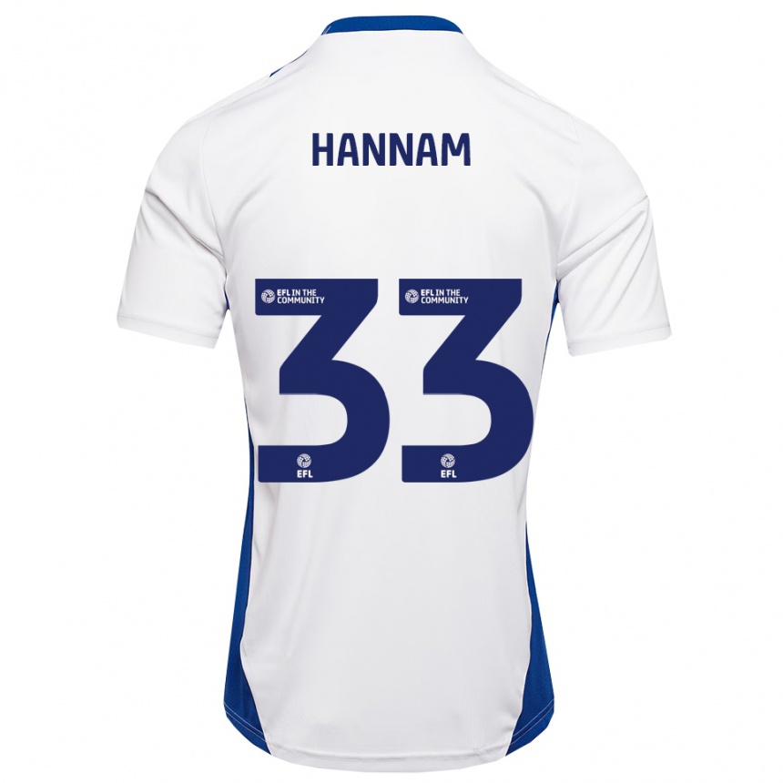 גברים כדורגל Shawna Hannam #33 לבן כחול הרחק ג'רזי 2025/26