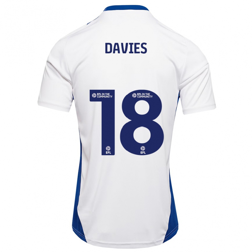 גברים כדורגל Libby Davies #18 לבן כחול הרחק ג'רזי 2025/26