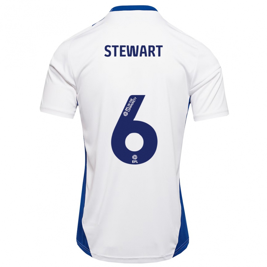 גברים כדורגל Alistair Stewart #6 לבן כחול הרחק ג'רזי 2025/26