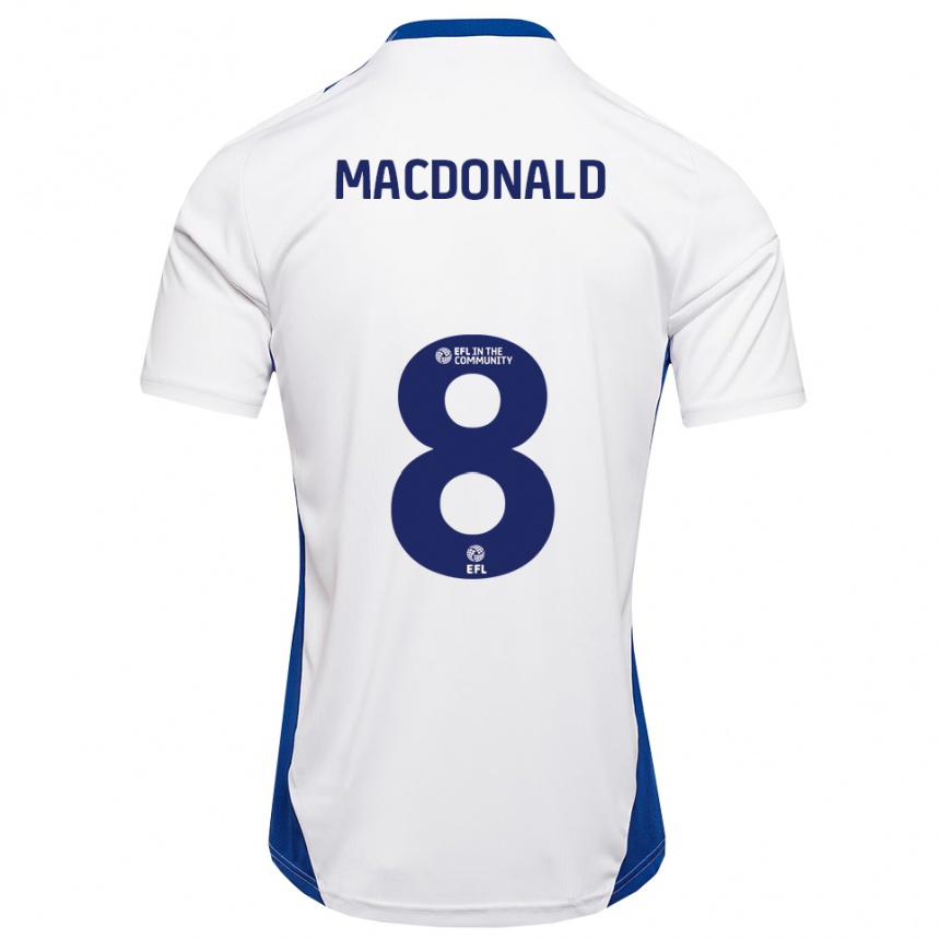 גברים כדורגל Taylor Macdonald #8 לבן כחול הרחק ג'רזי 2025/26