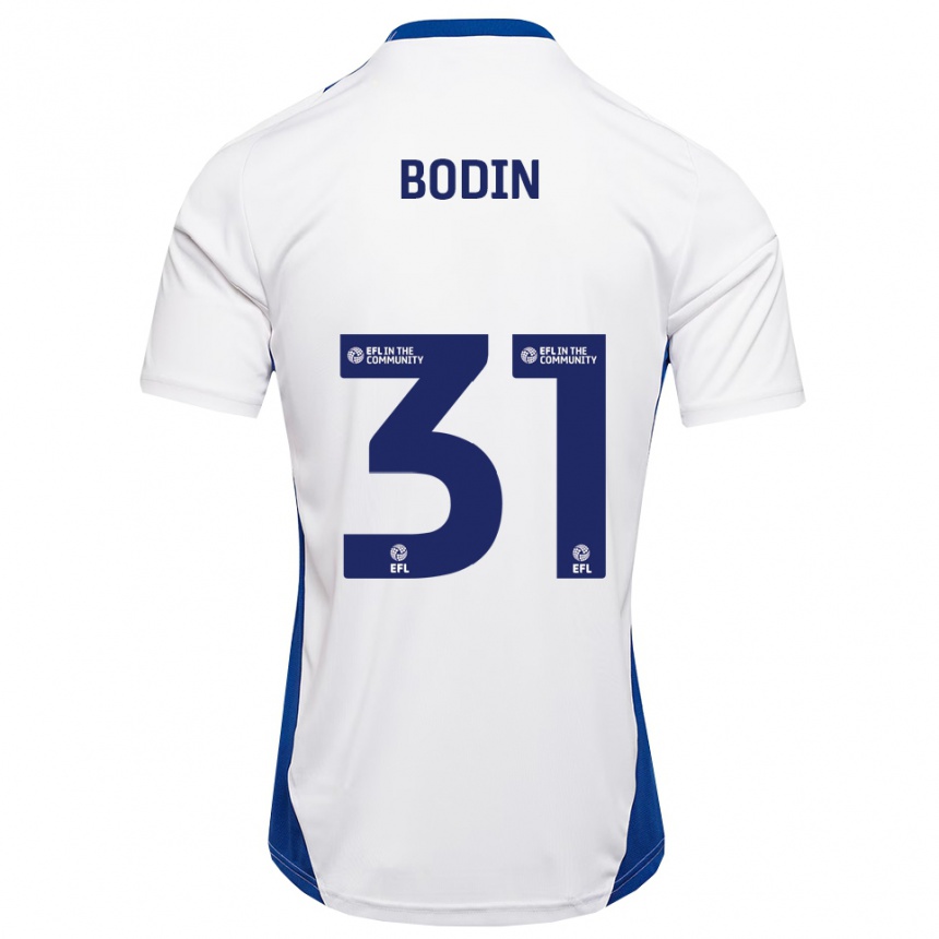 גברים כדורגל בילי בודין #31 לבן כחול הרחק ג'רזי 2025/26