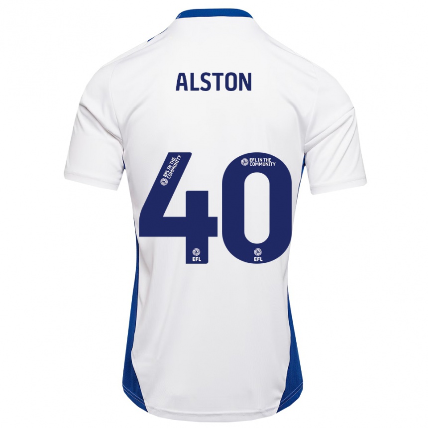גברים כדורגל ג'ורג' אלסטון #40 לבן כחול הרחק ג'רזי 2025/26