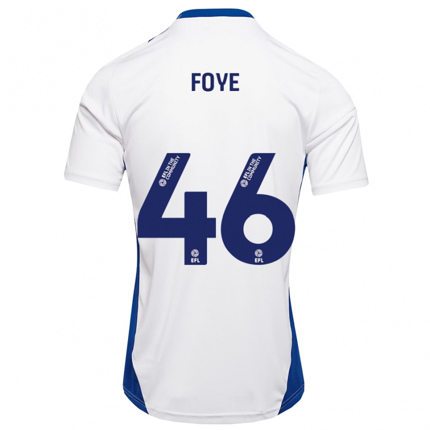 גברים כדורגל אוון פוי #46 לבן כחול הרחק ג'רזי 2025/26