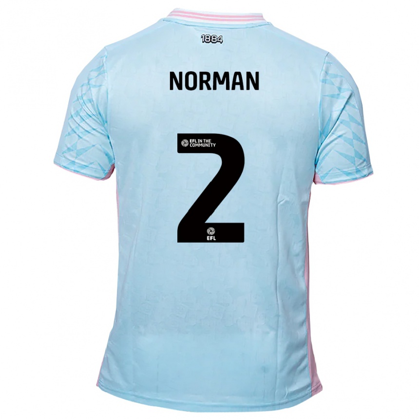 גברים כדורגל קמרון נורמן #2 תכלת ורוד הרחק ג'רזי 2025/26