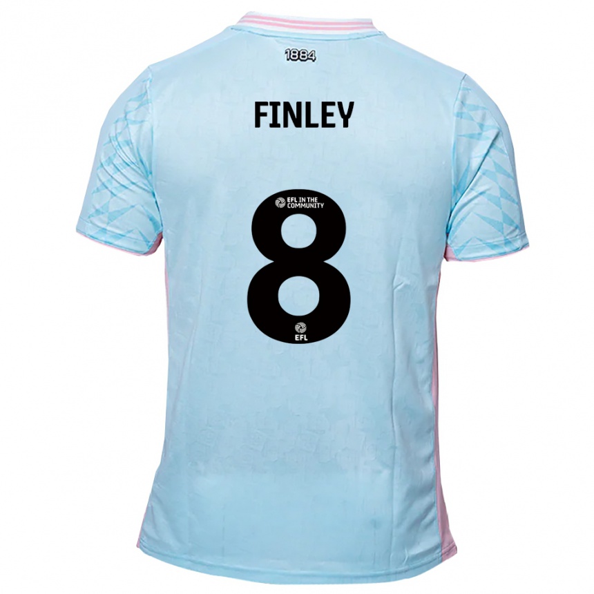 גברים כדורגל סם פינלי #8 תכלת ורוד הרחק ג'רזי 2025/26