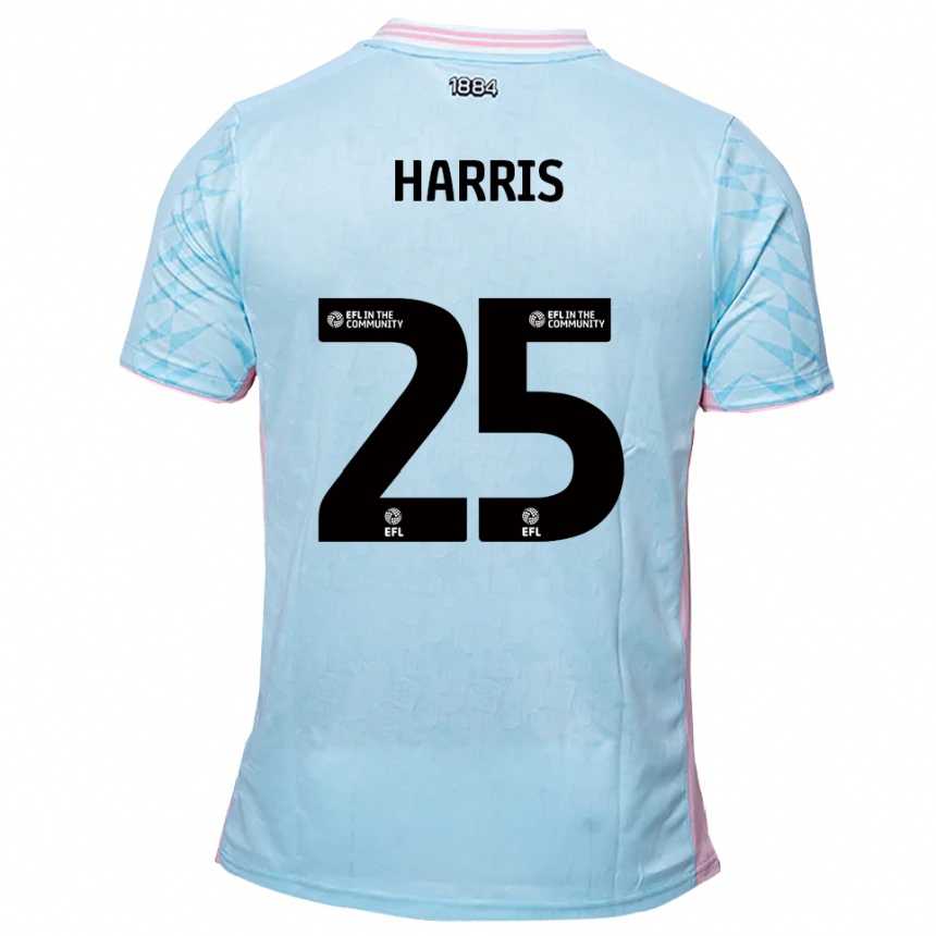 גברים כדורגל טיילן האריס #25 תכלת ורוד הרחק ג'רזי 2025/26