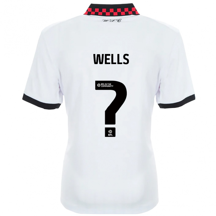 גברים כדורגל Liv Wells #0 לבן שחור הרחק ג'רזי 2025/26