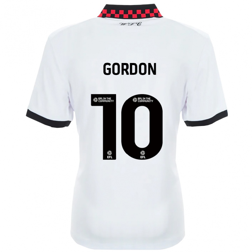 גברים כדורגל Josh Gordon #10 לבן שחור הרחק ג'רזי 2025/26