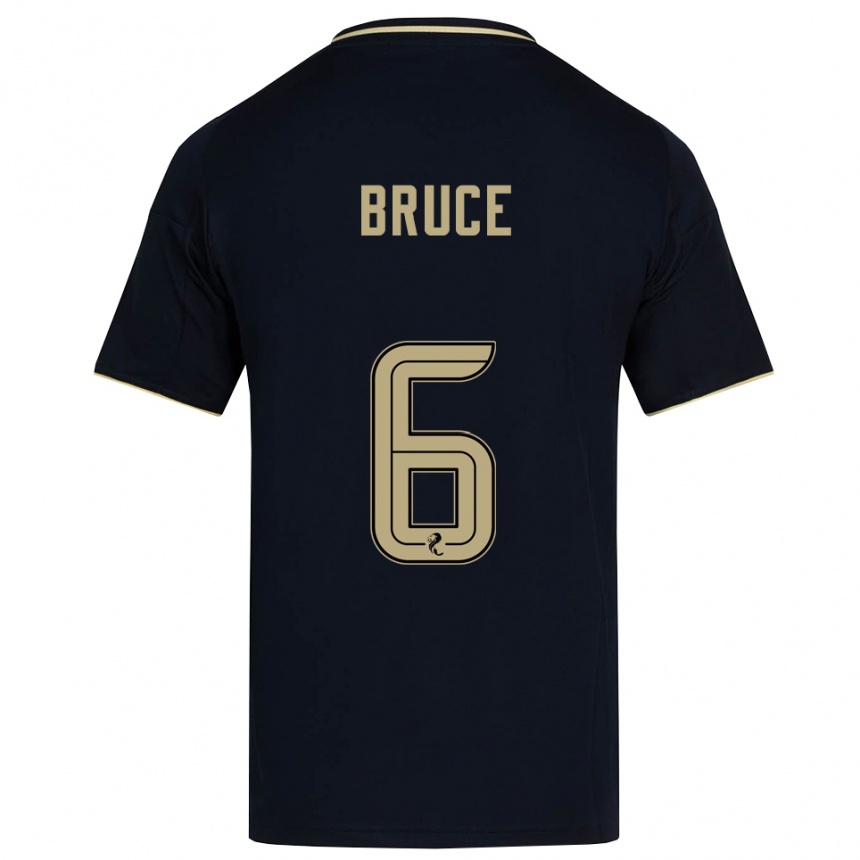 גברים כדורגל נטשה ברוס #6 כחול נייבי זהב הרחק ג'רזי 2025/26