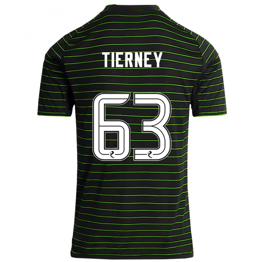 גברים כדורגל קירן טיירני #63 שחור ירוק הרחק ג'רזי 2025/26