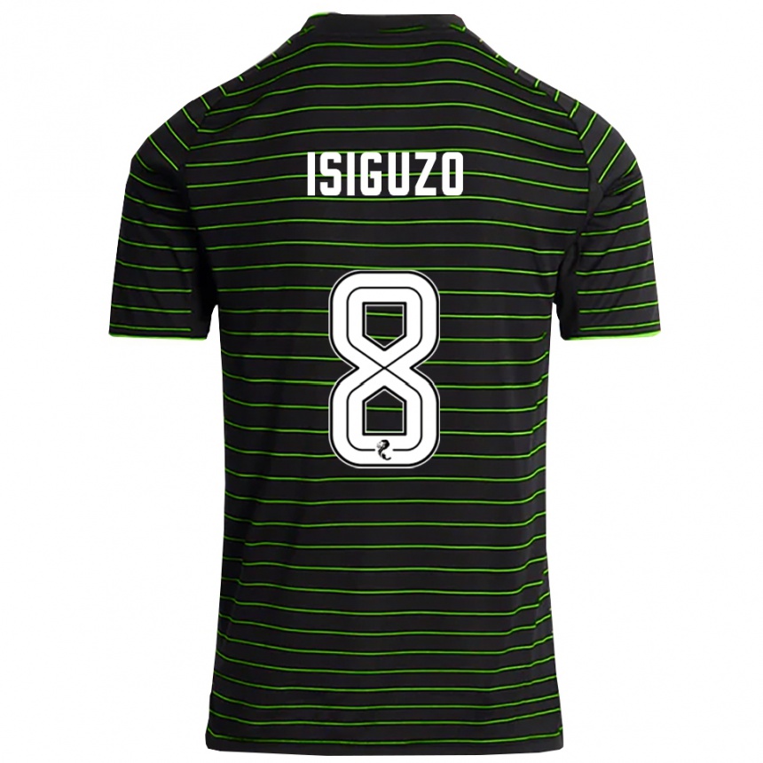 גברים כדורגל סמואל איזיגוזו #8 שחור ירוק הרחק ג'רזי 2025/26