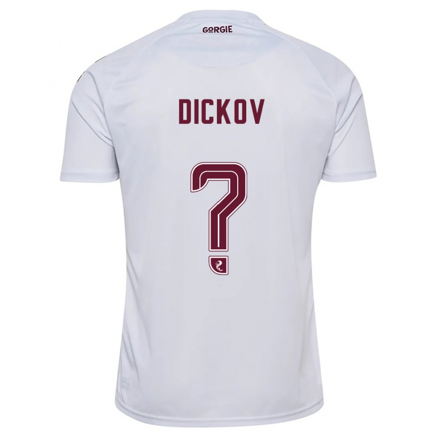 גברים כדורגל Sam Dickov #0 לבן בורדו הרחק ג'רזי 2025/26