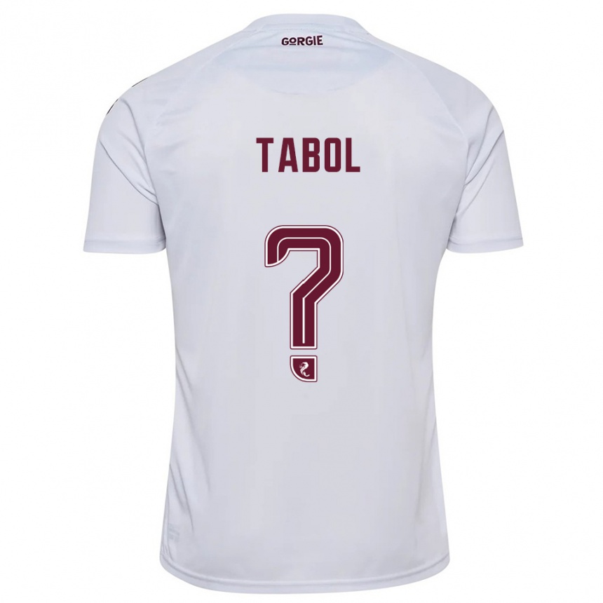 גברים כדורגל Alan Tabol #0 לבן בורדו הרחק ג'רזי 2025/26