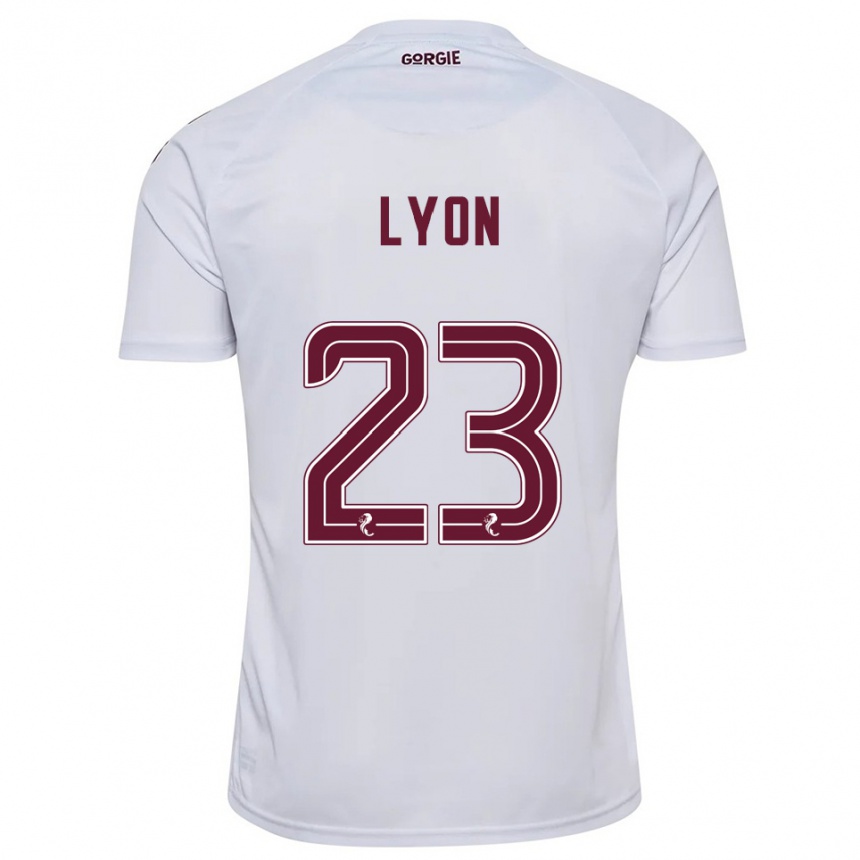 גברים כדורגל Jack Lyon #23 לבן בורדו הרחק ג'רזי 2025/26