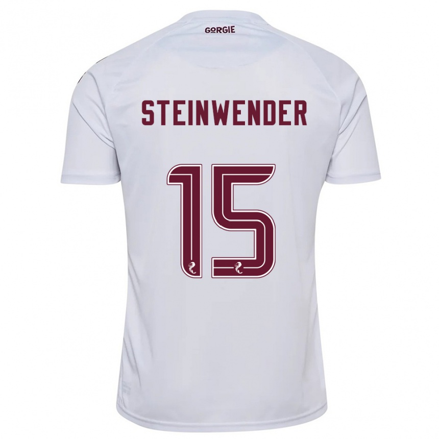 גברים כדורגל מיכאל שטיינוונדר #15 לבן בורדו הרחק ג'רזי 2025/26