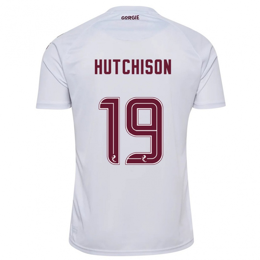 גברים כדורגל ביילי האצ'יסון #19 לבן בורדו הרחק ג'רזי 2025/26