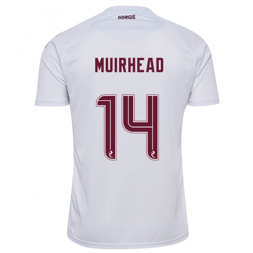 גברים כדורגל אוון מואירהד #14 לבן בורדו הרחק ג'רזי 2025/26