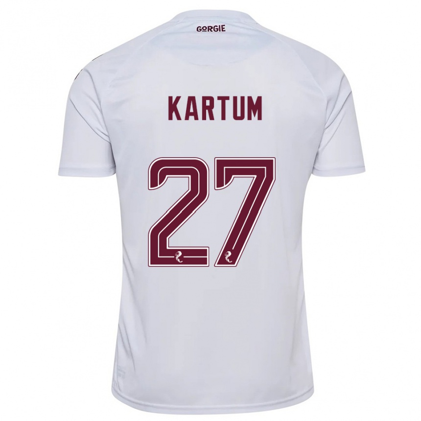 גברים כדורגל Sander Kartum #27 לבן בורדו הרחק ג'רזי 2025/26