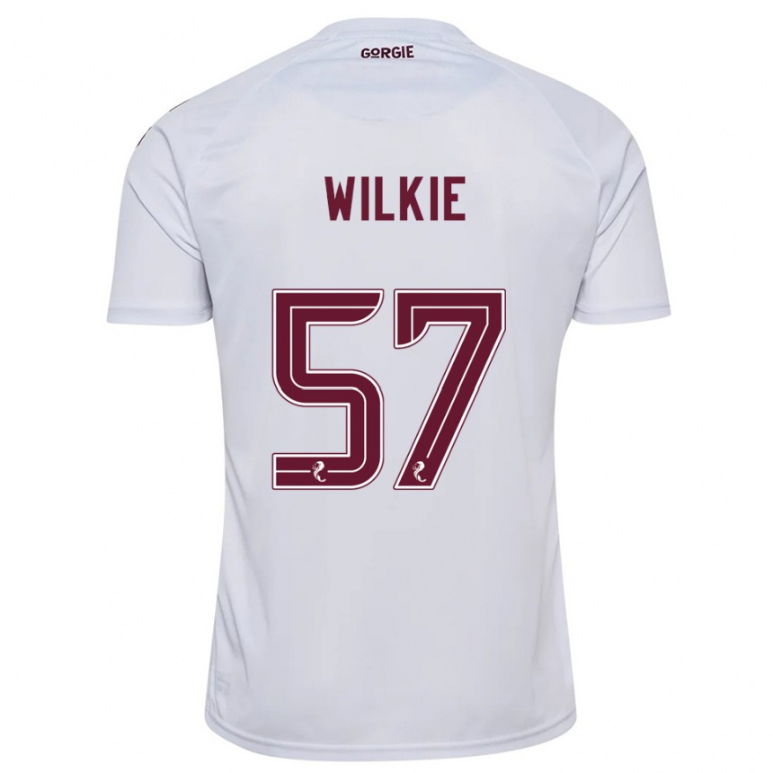 גברים כדורגל Coupar Wilkie #57 לבן בורדו הרחק ג'רזי 2025/26